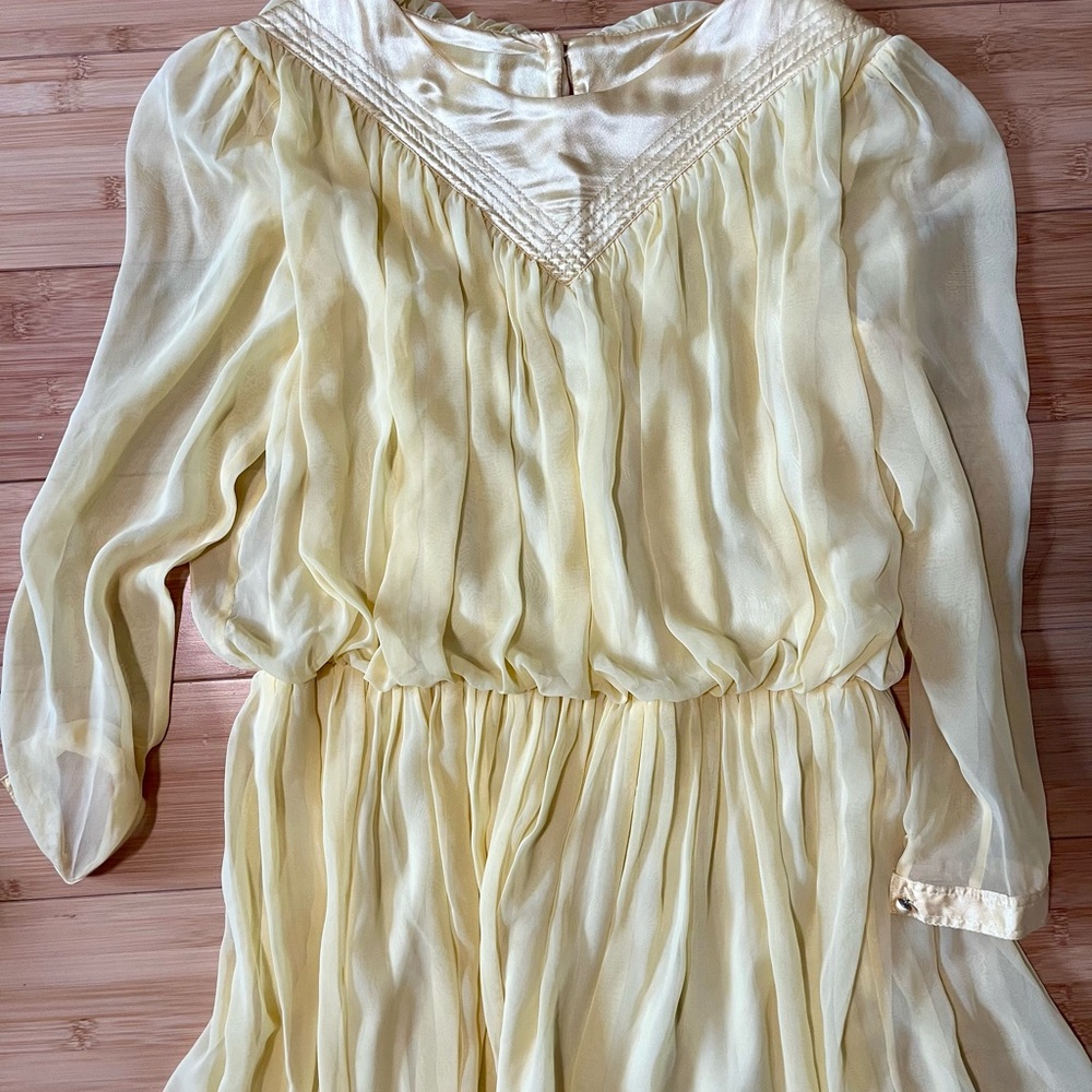 Elegant Butter Yellow Vintage Dress